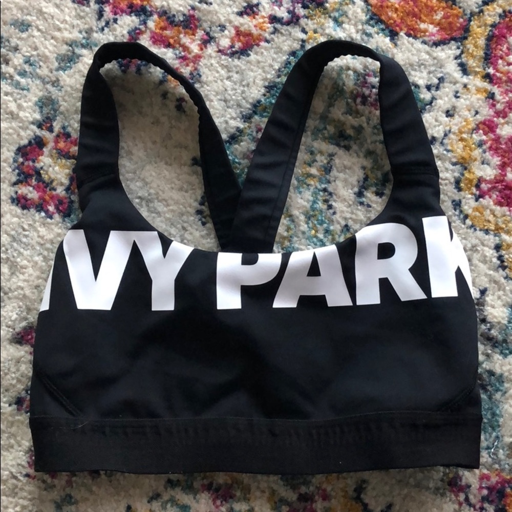 Ivy Park logo mesh back sports bra